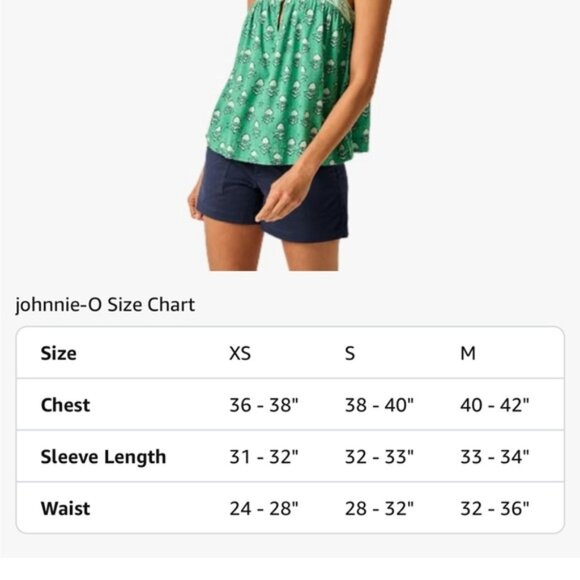 Johnnie-O Elin Contrast Block Print Tank Top in Ming Green Square Neck Breezy - Picture 11 of 16